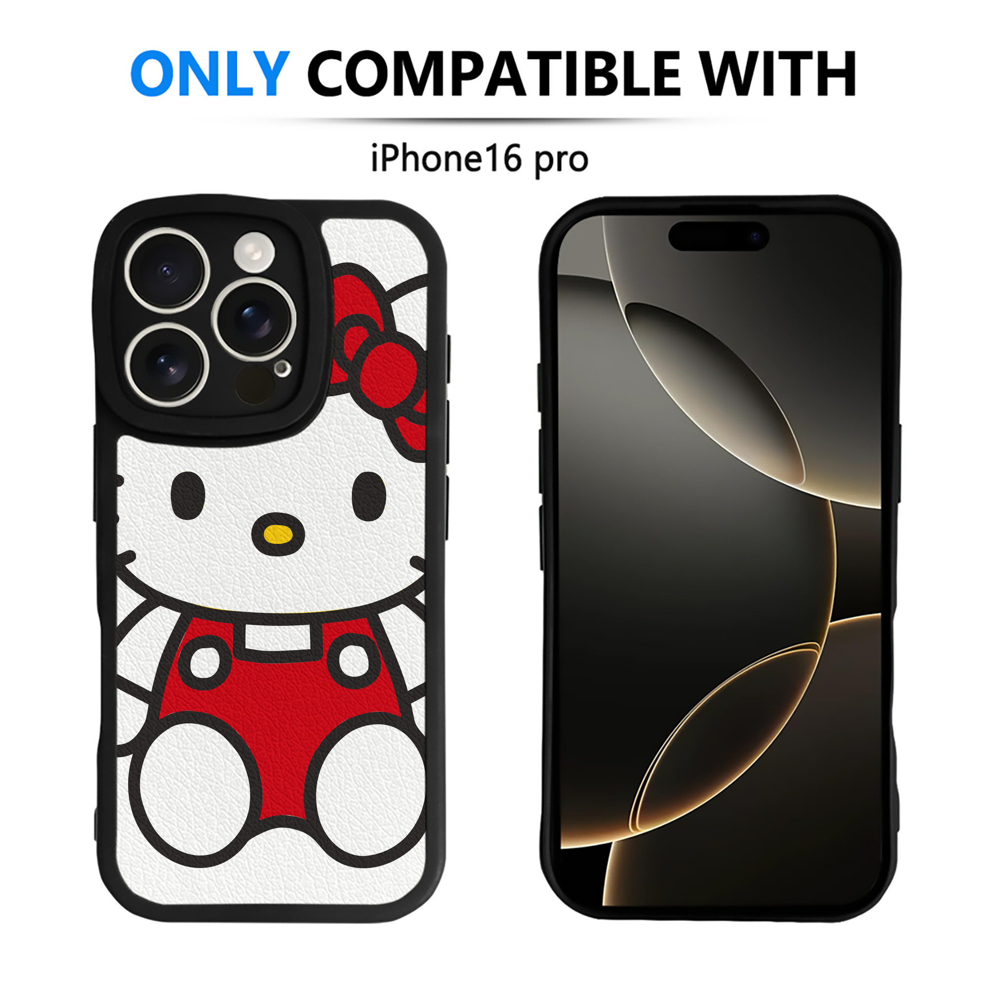 （画像用） Hello Kitty ハローキティ 【iPhone 16シリーズ対応】シリコンスマホケース（レザー調） 材質：シリコン